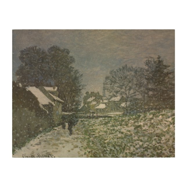 Snow at Argenteuil by Claude Monet Wood Wall Art (Front)
