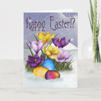 Snow At Easter Holiday Card by RainbowCards at Zazzle