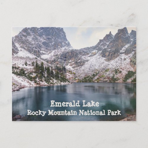 Snow at Emerald Lake Rocky Mountain National Park Postcard