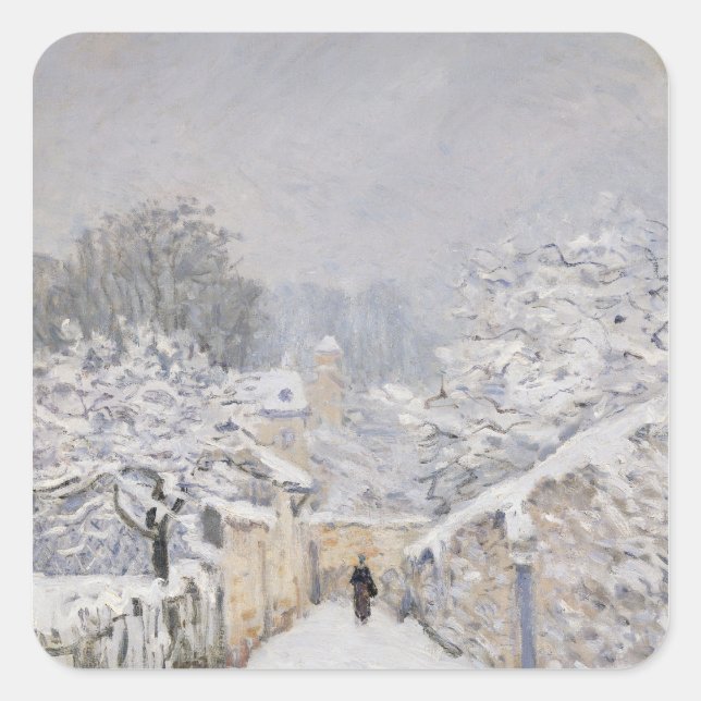Snow at Louveciennes, 1878 Square Sticker (Front)