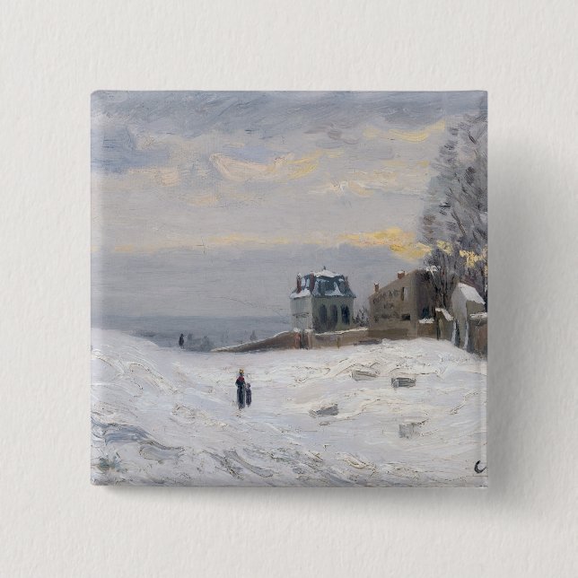 Snow at Montmartre, 1869 Pinback Button (Front)