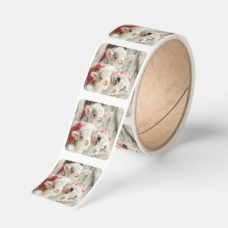 Snow Babies - Christmas Baby Goats 9 Square Sticker