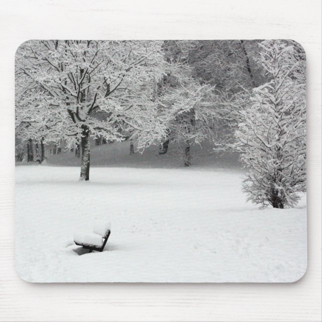 Snow bench and trees mouse pad (Front)