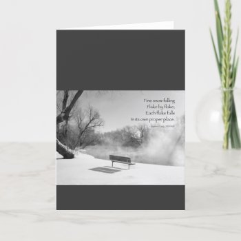 Snow Bench In Silence Holiday Card by livingzen at Zazzle
