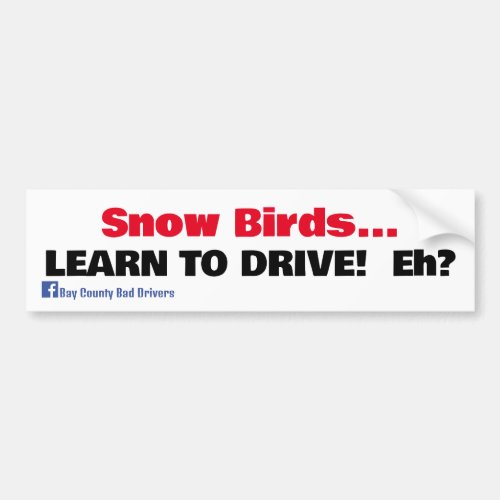 Snow Birds _ Learn to Drive Bumper Sticker