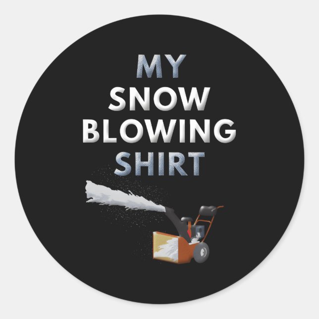 Snow Blower Snow Blowing Winter Classic Round Sticker (Front)