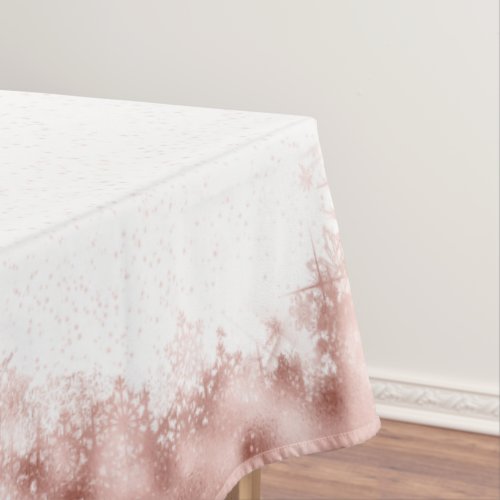 Snow Border and Wreath Med Rose GoldAny ID708 Tablecloth