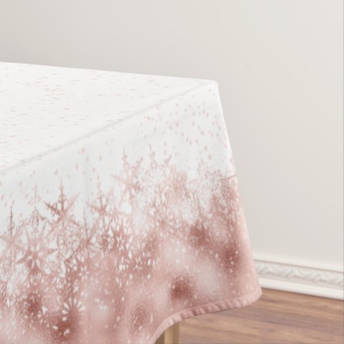 Snow Border and Wreath Sm Rose GoldAny ID708 Tablecloth