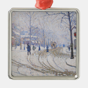 Snow, Boulevard de Clichy, Paris, 1886 Metal Ornament