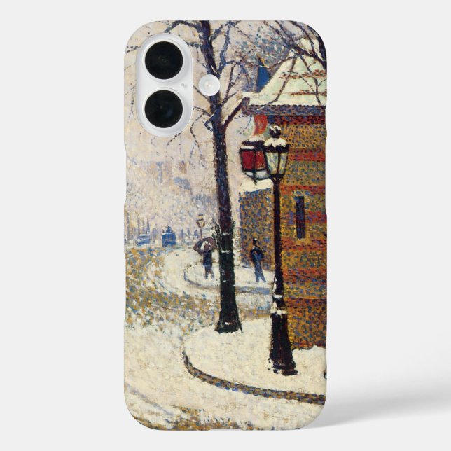 Snow, Boulevard de Clichy, Paris by Paul Signac Case-Mate iPhone Case (Back)