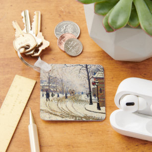 Snow, Boulevard de Clichy, Paris by Paul Signac Keychain