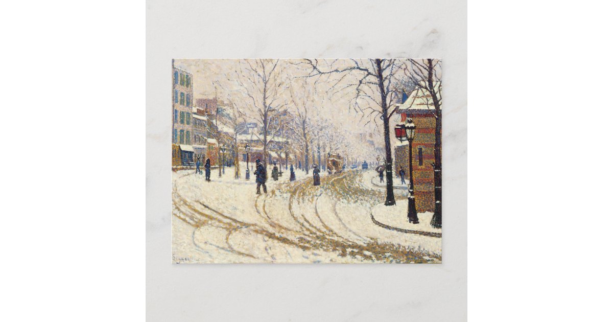 Signac Snow Snow, Boulevard de Clichy, Paris by Paul Signac Postcard | Zazzle
