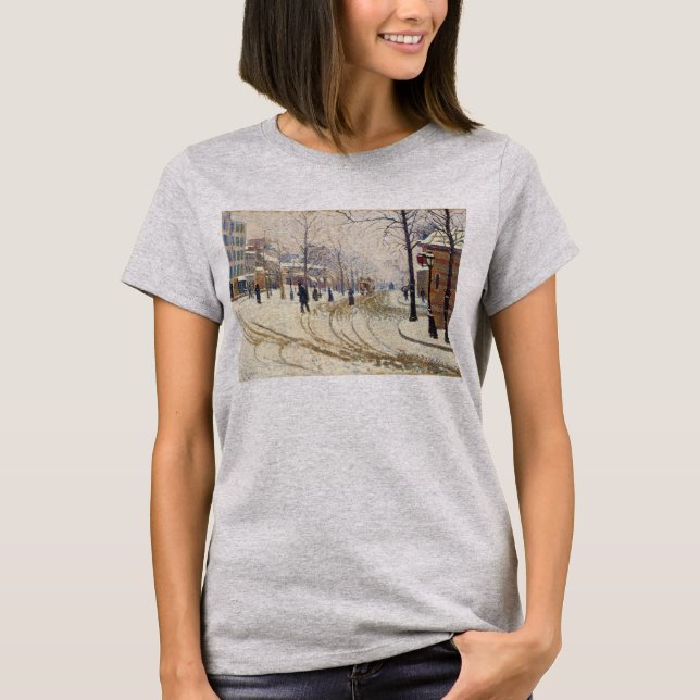 Snow, Boulevard de Clichy, Paris by Paul Signac T-Shirt (Front)
