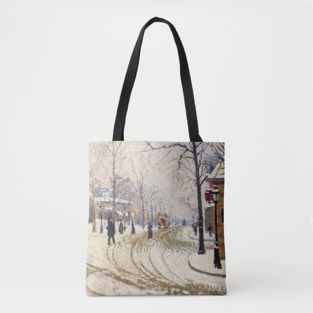 Snow, Boulevard de Clichy, Paris by Paul Signac Tote Bag (Front)