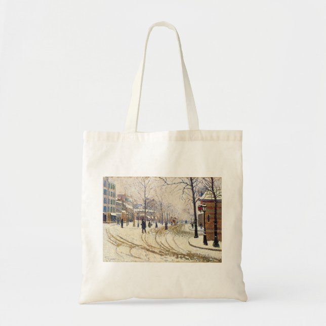 Snow, Boulevard de Clichy, Paris by Paul Signac Tote Bag (Front)