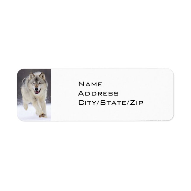 SNOW BOUND GREY WOLF RETURN ADDRESS LABEL (Front)