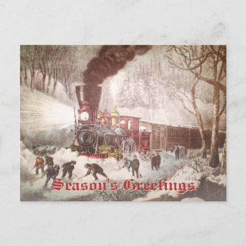 Snow Bound Train Business Christmas Card