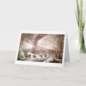 Snow Bound Train Greeting Card by vintageamerican at Zazzle