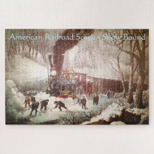 Snow Bound Train Large Puzzle