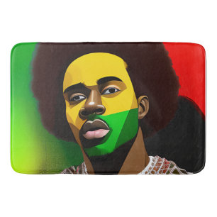 Snow Bruh Winter Black King Melanin Juneteenth Bath Mat