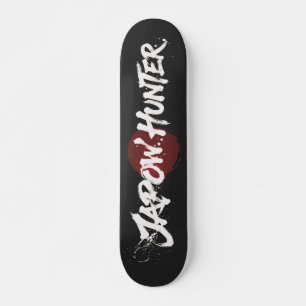 Snow Brush Art - Japow Hunter - Black Skateboard