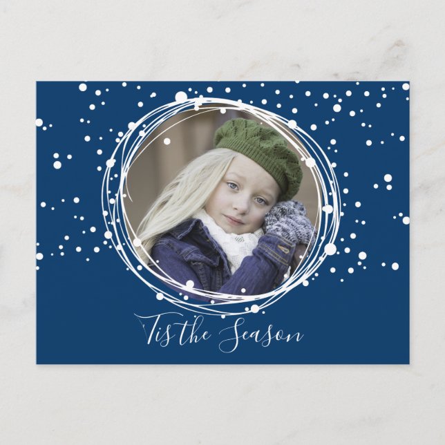 Snow Bubbles Christmas Wreath Photo Postcard (Front)
