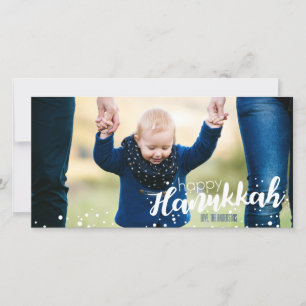 Snow Bubbles Happy Hanukkah Photo Card