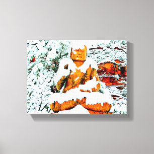 snow buddha wrapped canvas print
