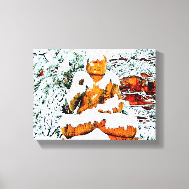 snow buddha wrapped canvas print (Front)