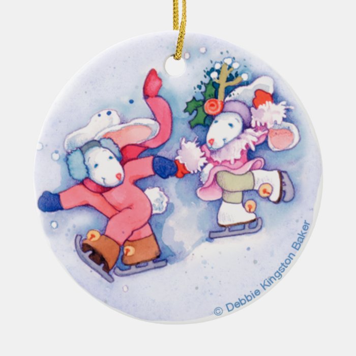 Snow Bunnies Christmas Tree Ornaments