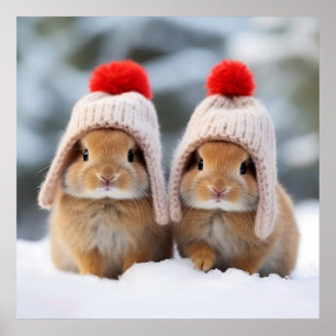 Snow Bunnies Poster