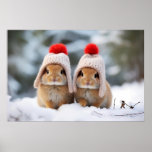 Snow Bunnies Poster at Zazzle