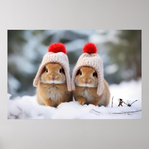 Snow Bunnies Poster