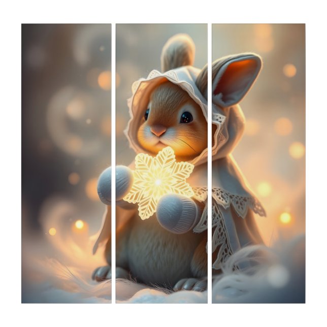 snow bunny ai art Triptych (Front)