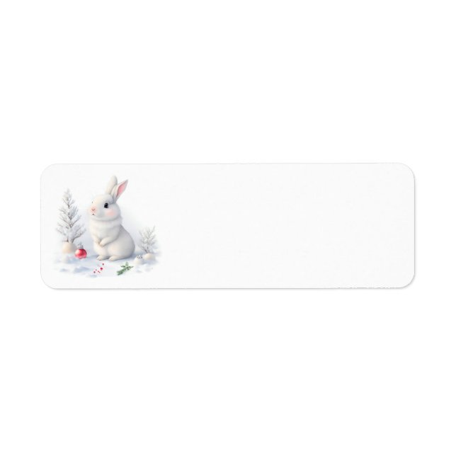 Snow Bunny Christmas Address Labels (Front)