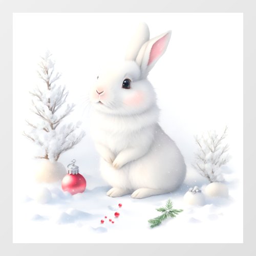 Snow Bunny Christmas Window Cling