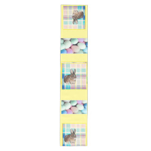 Snow Bunny in Easter Plaid Table Runner