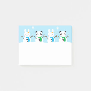 Snow Bunny & Snow Panda Post-it Notes