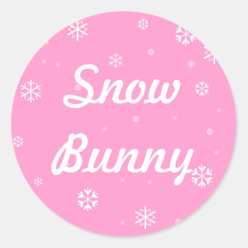 Snow Bunny Snowflakes Classic Round Sticker