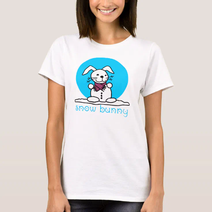 Snow Bunny Snowman Rabbit funny T-Shirt | Zazzle