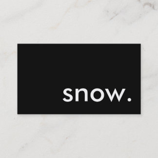 snow. business card