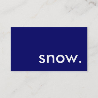 snow. business card