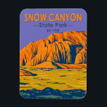 Snow Canyon State Park Utah Vintage Magnet<br><div class="desc">Snow Canyon State Park artwork design. The park features a canyon carved from the red and white Navajo sandstone of the Red Mountains,  as well as the extinct Santa Clara Volcano.</div>