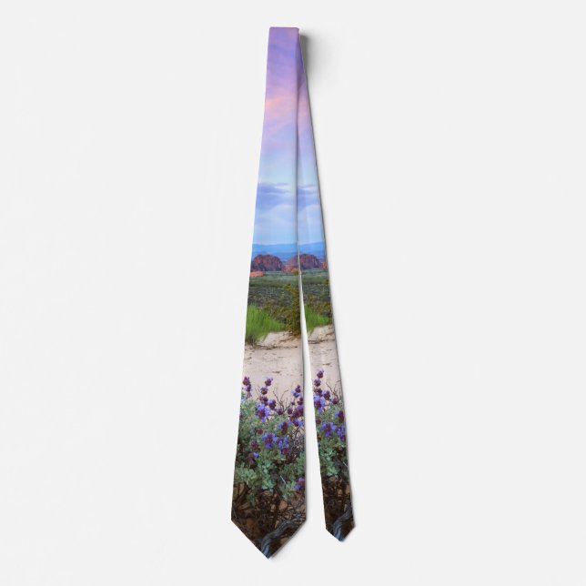 Snow Canyon Utah Wildflowers Neck Tie (Front)