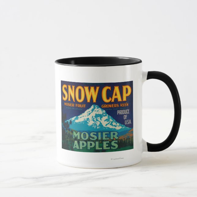 Snow Cap Apple Crate LabelMosier, OR Mug (Right)