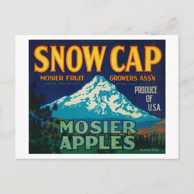 Snow Cap Apple Crate LabelMosier, OR Postcard (Front)