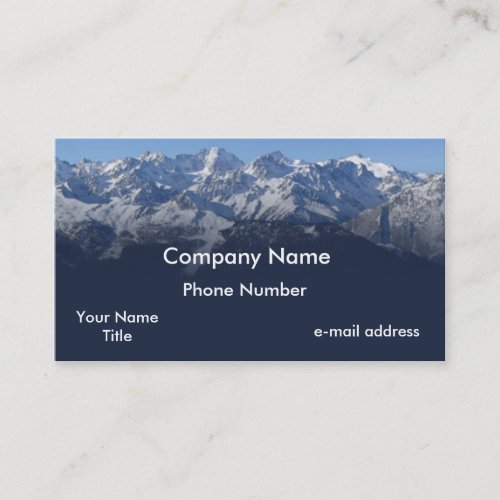 Snow cap mountains business cards