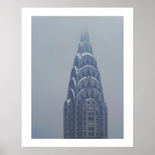 Snow Capped Chrysler Building after a storm Poster