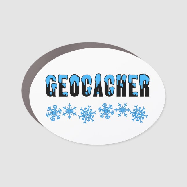 Snow Capped Geocacher Car Magnet (Front)