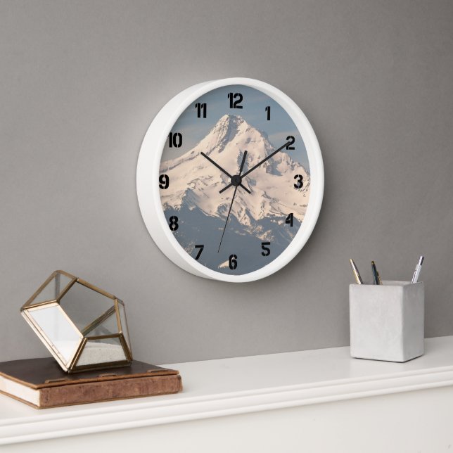 Snow Capped Mount Hood Landscape Clock (Office)